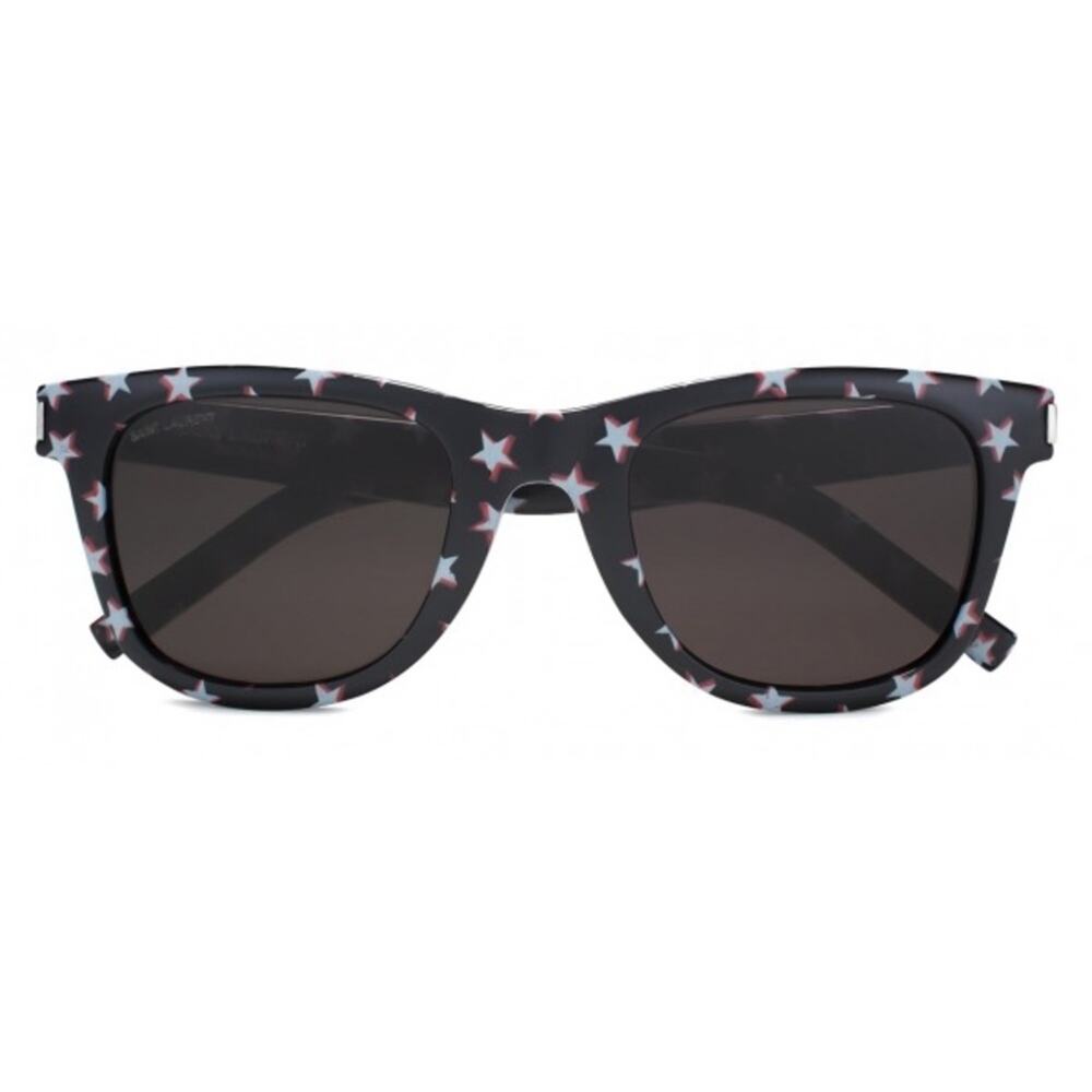 Saint Laurent Stars Print Square Sunglasses‎ Black Made in Italy